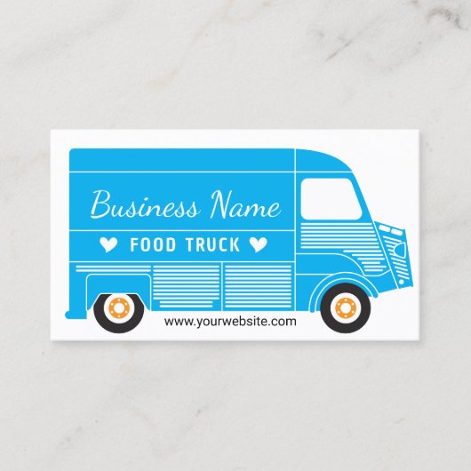 Blue Food Truck Visitekaartje (Voorkant)