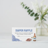 Blue Football Baby Shower Diaper Raffle Informatiekaartje (Staand voorkant)