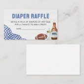 Blue Football Baby Shower Diaper Raffle Informatiekaartje (Voorkant / Achterkant)