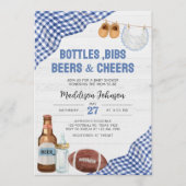 Blue Football Baby Shower Kaart (Voorkant)