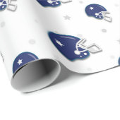 Blue Football Helmet Patroon Kinder Cadeaupapier (Rol Hoek)