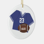 Blue Football Jersey en Football Ornament (Rechts)