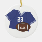 Blue Football Jersey en Football Ornament (Voorkant)