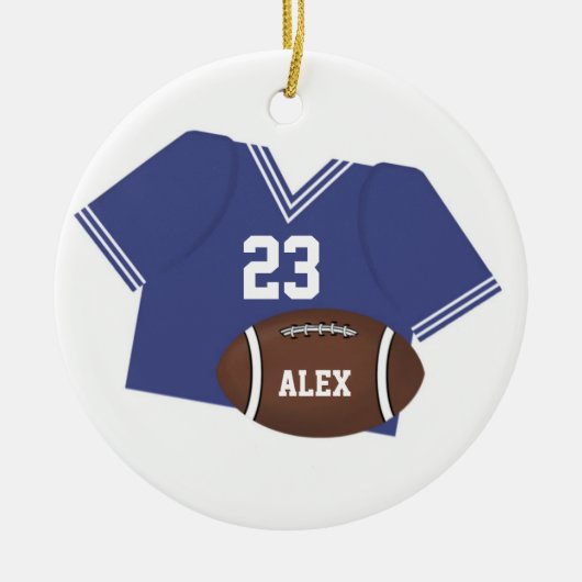 Blue Football Jersey en Football Ornament (Voorkant)