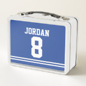 Blue Football Jersey met eigen naam en nummer (Achterkant)