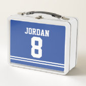 Blue Football Jersey met eigen naam en nummer (Voorkant)