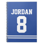Blue Football Jersey met eigen naam en nummer Notitieboek (Voorkant)
