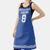 Blue Football Jersey met eigen naam en nummer Schort (Insitu)