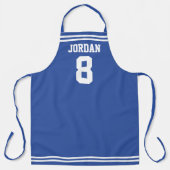 Blue Football Jersey met eigen naam en nummer Schort (Voorkant)