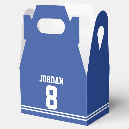 Blue Football Jersey - Sports Theme Birthday Party Bedankdoosjes (Geopend)