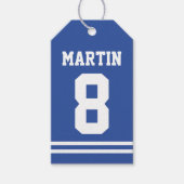 Blue Football Jersey - Sports Theme Birthday Party Cadeaulabel (Voorkant)