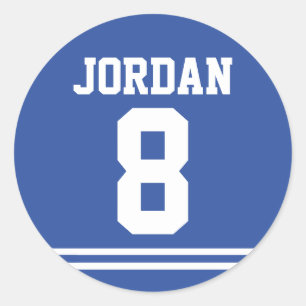 Blue Football Jersey - Sports Theme Birthday Party Ronde Sticker