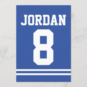 Blue Football Jersey Sports Theme Party Dank je we Bedankkaart