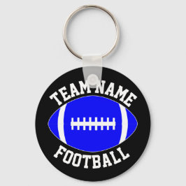Blue Football Player/Coach Custom Team Name Sports Sleutelhanger