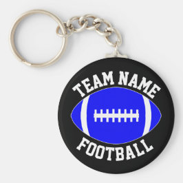 Blue Football Player/Coach Custom Team Name Sports Sleutelhanger