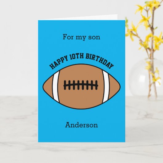 Blue Football Sport 10e verjaardag Kaart (Gele Bloem)