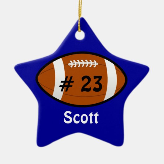 Blue Football Star Ornament (Voorkant)