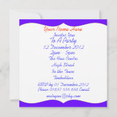 Blue Football Theme Birthday Party Invitations Kaart (Achterkant)