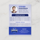 Blue Football Trading Kaart, aangepaste sport Kaar Contactkaartje (Achterkant)