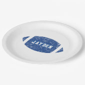 Blue Football verjaardagsfeestje Papieren Bordje (Gekanteld)