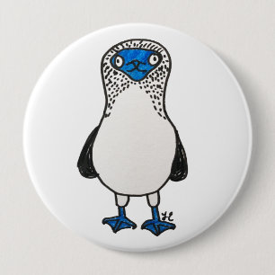 Blue Footed Booby Galapagos Bird Ronde Button 4,0 Cm