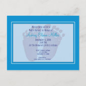 Blue Footprint Baby shower Invitation Uitnodiging Briefkaart (Voorkant)