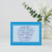 Blue Footprint Baby shower Invitation Uitnodiging Briefkaart (Staand voorkant)