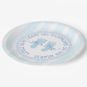 Blue Footprints Boy Baby shower Papier Borden Papieren Bordje (Gekanteld)