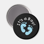 Blue Footprints Het is een jongen Magneet (Voorkant / Achterkant)