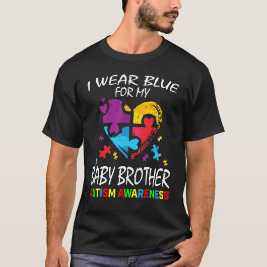Blue for Baby Brother Autism Awareness Heart Kinde T-shirt (Voorkant)