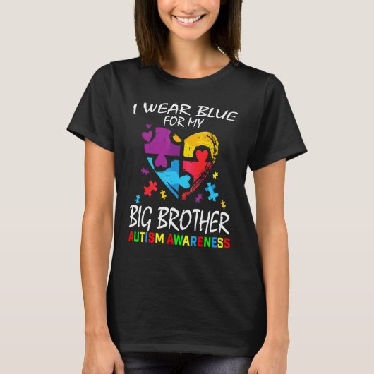 Blue for Big Brother Autism Awareness Heart Kinder T-shirt (Voorkant)
