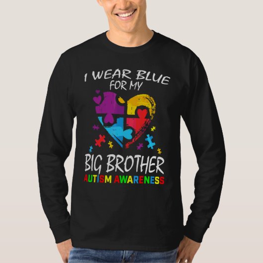 Blue for Big Brother Autism Awareness Heart Kinder T-shirt (Voorkant)