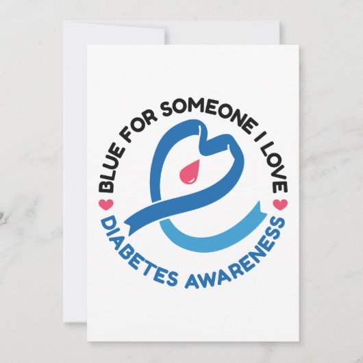 Blue for Someone I Love – Diabetes Awareness Kaart (Voorkant)