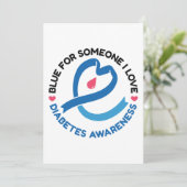 Blue for Someone I Love – Diabetes Awareness Kaart (Staand voorkant)