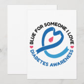 Blue for Someone I Love – Diabetes Awareness Kaart (Voorkant / Achterkant)