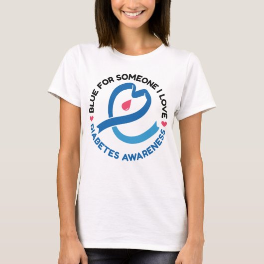 Blue for Someone I Love – Diabetes Awareness T-shirt (Voorkant)