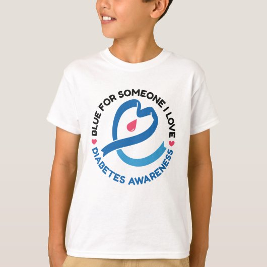 Blue for Someone I Love – Diabetes Awareness T-shirt (Voorkant)