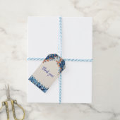 Blue Foral Cadeaulabel (Met Touw)
