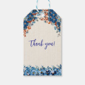 Blue Foral Cadeaulabel (Voorkant)