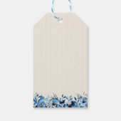Blue Foral Cadeaulabel (Achterkant)