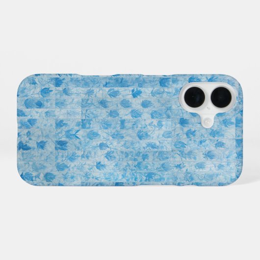 Blue Forest - Ethereal Leaf Pattern Phone Case iPhone 16 Hoesje (Achterkant horizontaal)