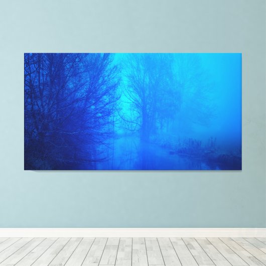 Blue Forest Fantasy Landschap Canvas Afdruk (Insitu (Houten vloer))