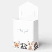 Blue Forest Friends Woodland Animals Baby shower Bedankdoosjes (Geopend)