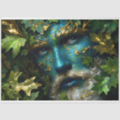 Blue Forest Guardian betoverde groene Man decoupag Tissuepapier (Voorkant)