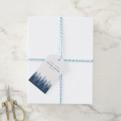 Blue Forest Range Woodland bruiloft Cadeaulabel (Met Touw)