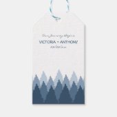 Blue Forest Range Woodland bruiloft Cadeaulabel (Voorkant)
