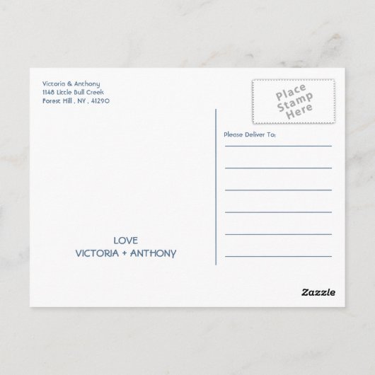 Blue Forest Range Woodland bruiloft dank u Briefkaart (Achterkant)