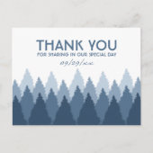 Blue Forest Range Woodland bruiloft dank u Briefkaart (Voorkant)