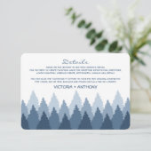 Blue Forest Range Woodland bruiloft detail Informatiekaartje (Staand voorkant)