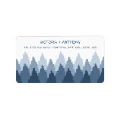 Blue Forest Range Woodland bruiloft Etiket (Voorkant)